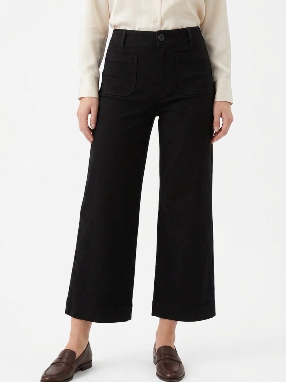 ANTHROPOLOGIE | MAEVE Colette High-Rise Wide Leg Black Pants Women’s Size 26